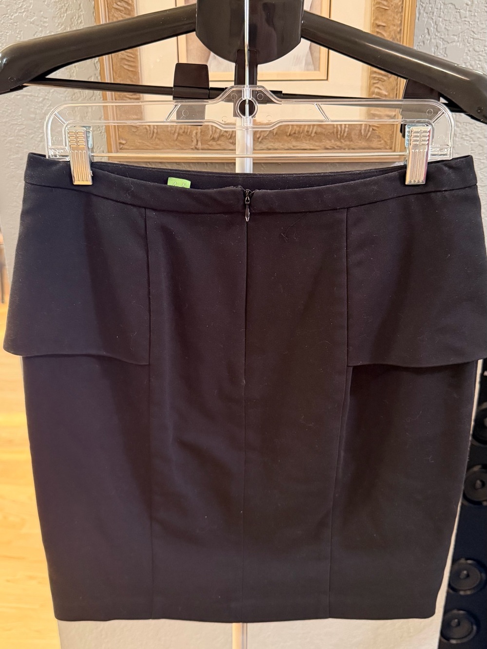 Premise Black Peplum Detail Pencil Skirt